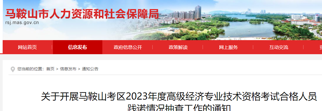 2023年马鞍山高级经济师