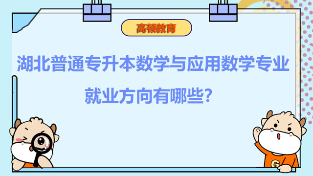 湖北普通專升本數(shù)學與應用數(shù)學專業(yè)的就業(yè)方向有哪些？