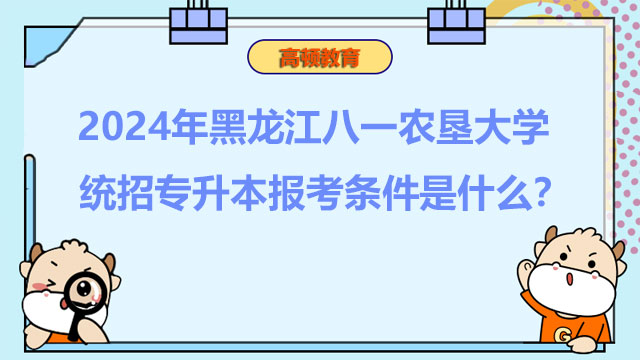 2024年黑龍江八一農(nóng)墾大學(xué)統(tǒng)招專升本報(bào)考條件是什么？考生速看