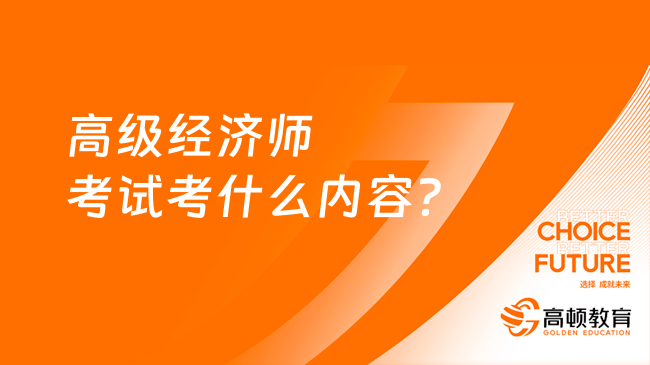 新手请关注：高级经济师考试考什么内容？