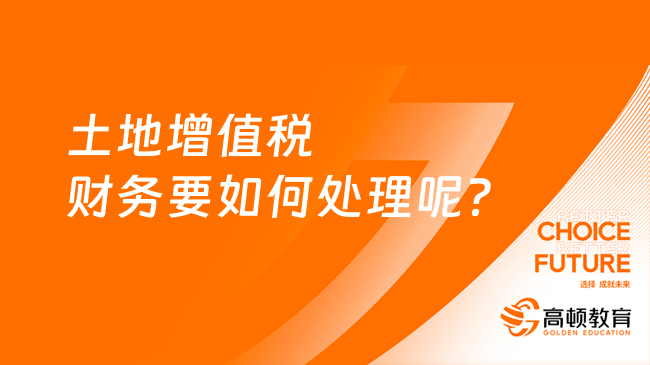 土地增值税财务要如何处理呢？