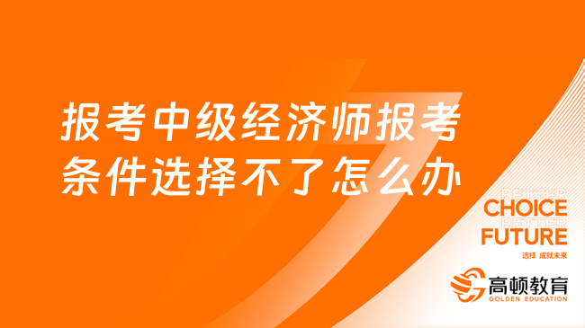 報考中級經(jīng)濟師報考條件選擇不了怎么辦