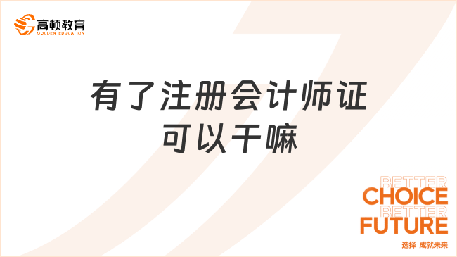 有了注冊(cè)會(huì)計(jì)師證可以干嘛？持證人數(shù)有多少？揭秘！