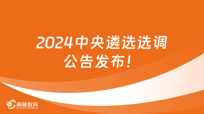 2024中央遴选选调公告发布！