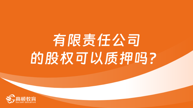 有限責任公司的股權可以質(zhì)押嗎？