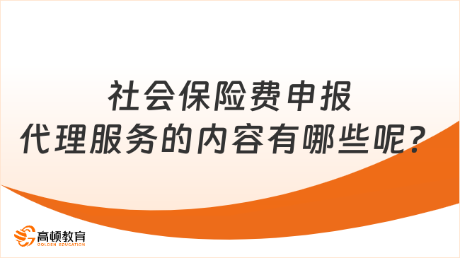 社会保险费申报代理服务的内容有哪些呢？