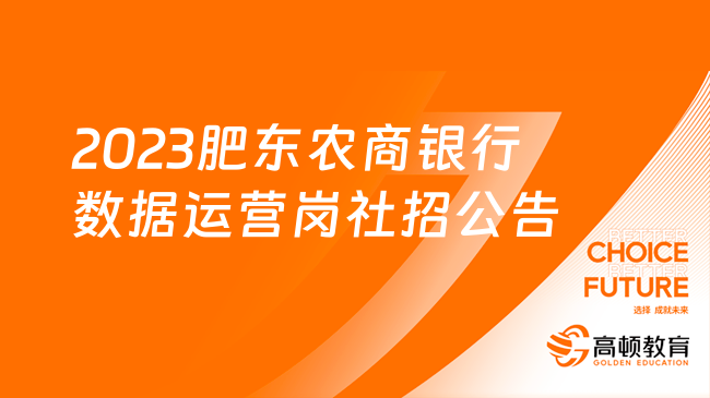 [安徽]2023肥东农商银行数据运营岗社会招聘公告
