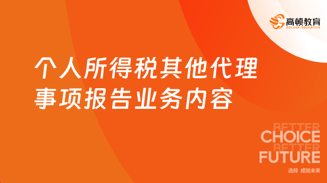 个人所得税其他代理事项报告业务内容是什么呢？