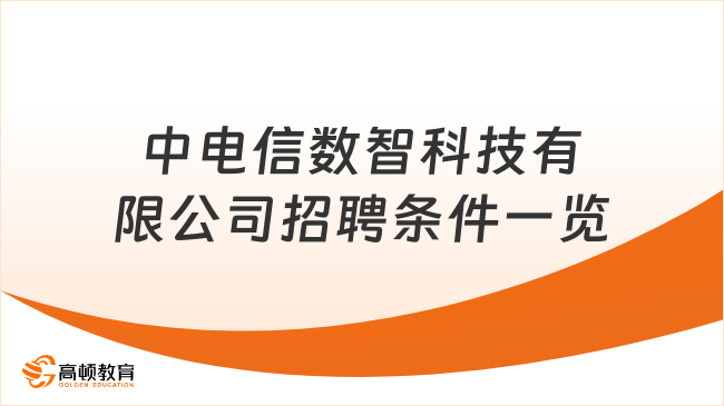 中電信數(shù)智科技有限公司招聘條件一覽