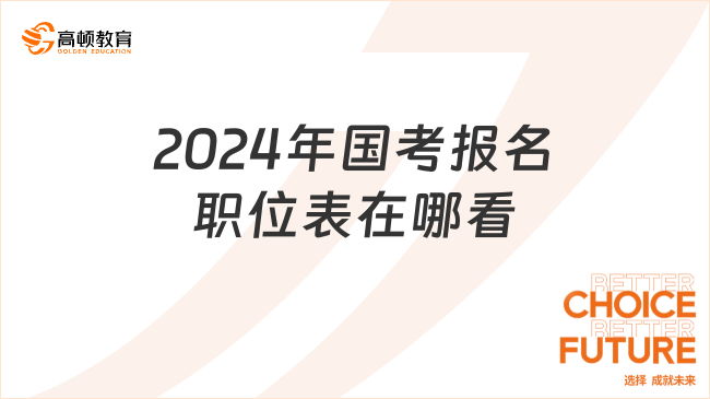 2024年國考報名職位表在哪看