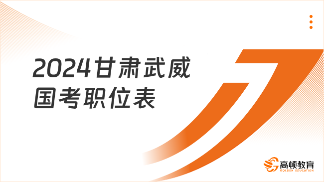 2024甘肃武威国考职位表