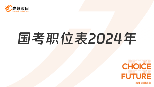 國考職位表2024年