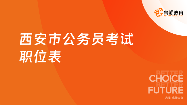 西安市公務員考試職位表