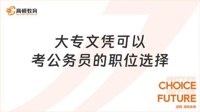 大專文憑可以考公務(wù)員的職位選擇