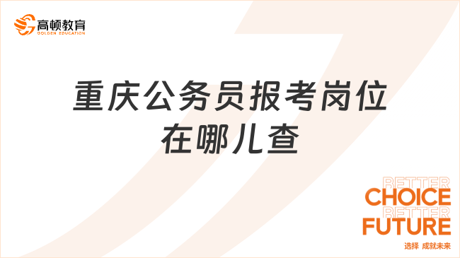 重庆公务员报考岗位在哪儿查