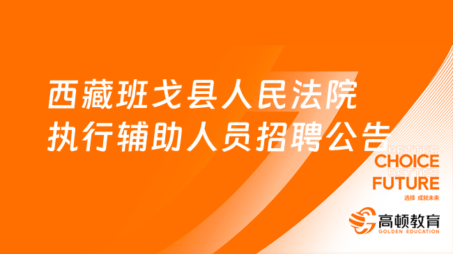 西藏班戈縣人民法院執(zhí)行輔助人員招聘公告