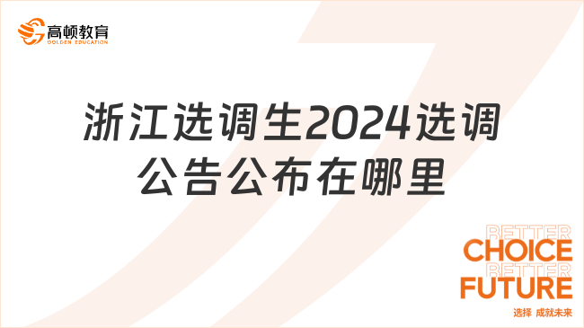 浙江選調(diào)生2024選調(diào)公告公布在哪里