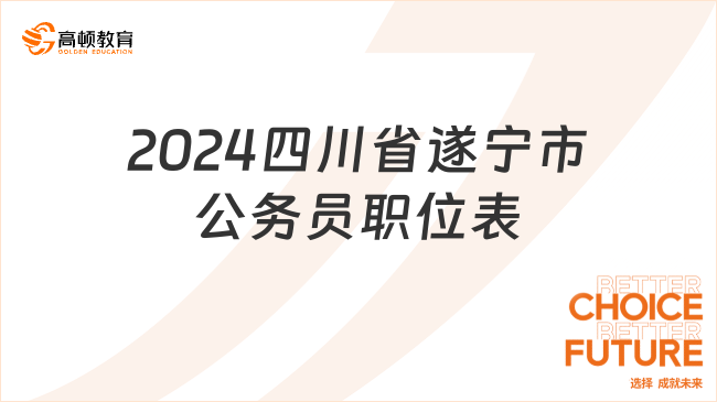 2024四川省遂寧市公務員職位表