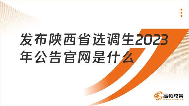 發(fā)布陜西省選調(diào)生2023年公告官網(wǎng)是什么