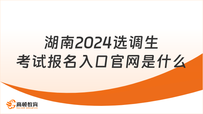 湖南2024选调生考试报名入口官网是什么