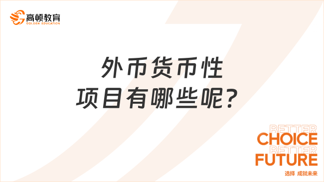 外币货币性项目有哪些呢？