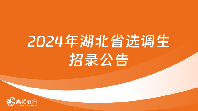 2024年湖北省选调生招录公告