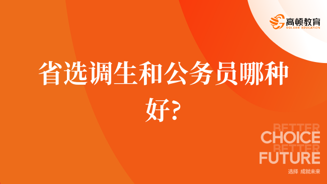 省選調(diào)生和公務員哪種好，24年深度分析