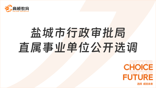 2024江苏省事业单位招聘：盐城市行政审批局直属事业单位公开选调工作人员