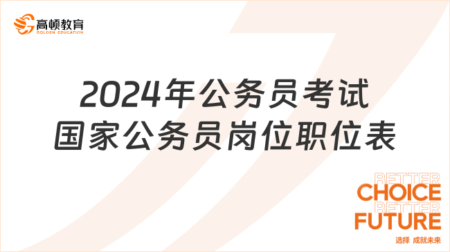 2024年公務(wù)員考試國家公務(wù)員崗位職位表