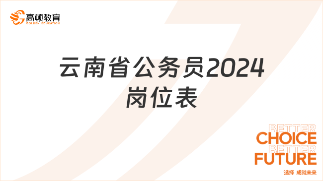 云南省公务员2024岗位表