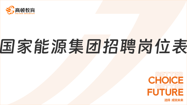 国家能源集团招聘岗位表