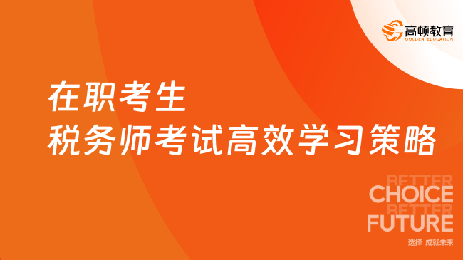 在職考生2024年稅務(wù)師考試高效學(xué)習(xí)策略