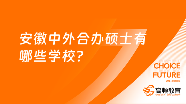 安徽中外合办硕士有哪些学校？