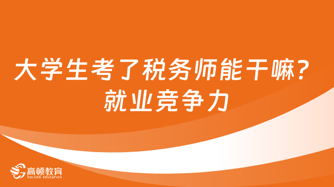 大學(xué)生考了稅務(wù)師的證能干嘛？就業(yè)競爭力