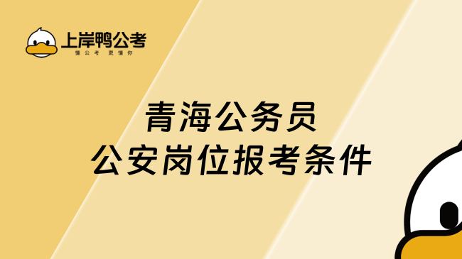 青海公務員公安崗位報考條件，速看