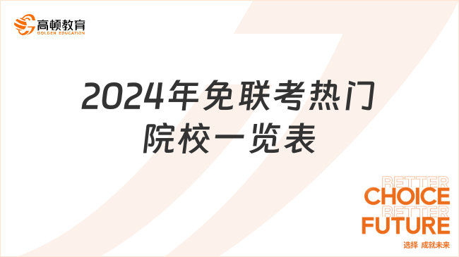 2024年免联考热门院校汇总！一文看全！