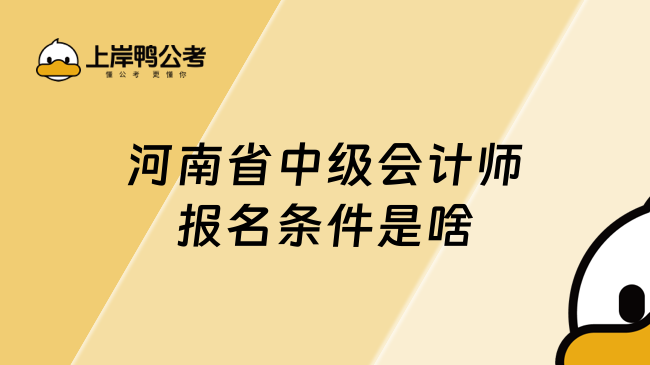 河南省中级会计师报名条件是啥