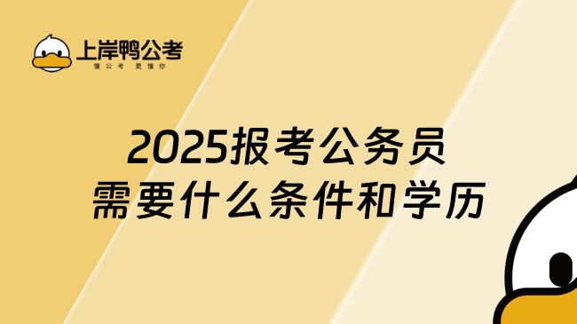 2025報考公務員需要什么條件和學歷