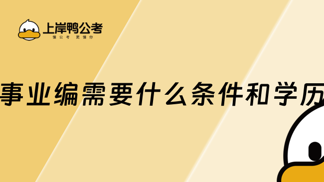 事业编需要什么条件和学历？一文了解