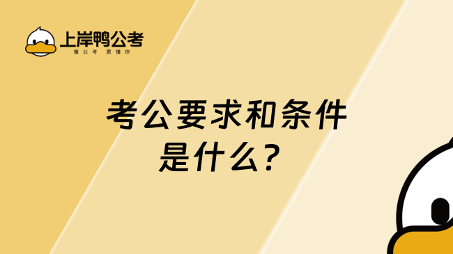 考公要求和条件是什么？需要满足这些条件！