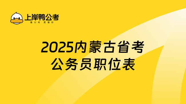 2025内蒙古省考公务员职位表