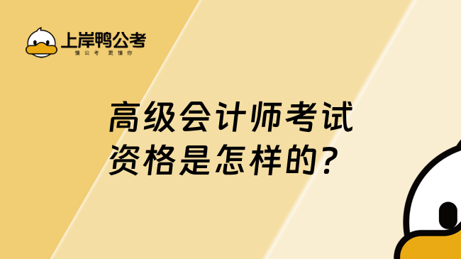 高級會計師考試資格是怎樣的？