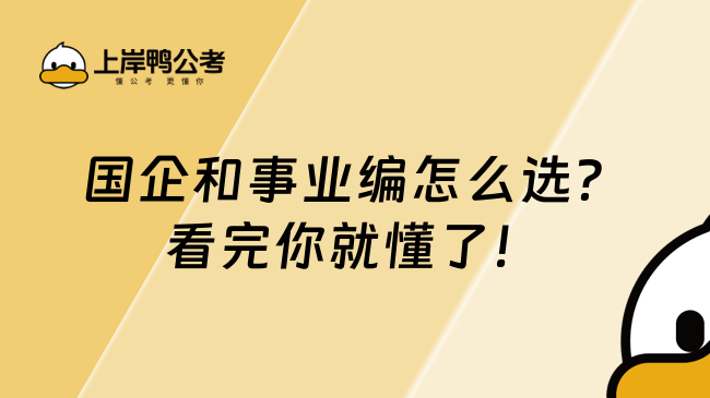 國企和事業(yè)編怎么選？看完你就懂了！