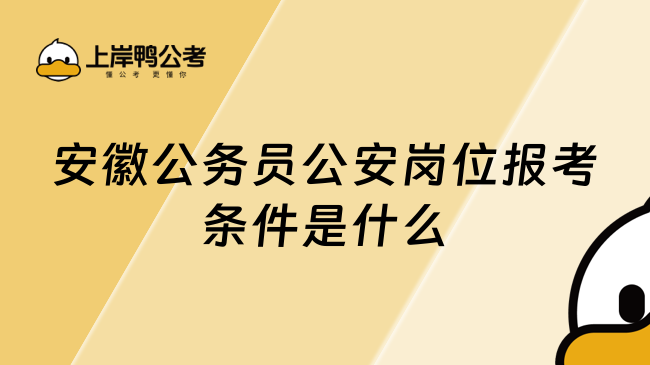 安徽公务员公安岗位报考条件是什么？学姐整理