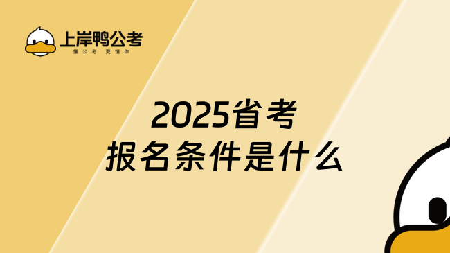 2025省考报名条件是什么