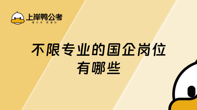 不限专业的国企岗位有哪些？