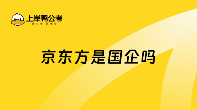 京東方是國企嗎？一文解答！