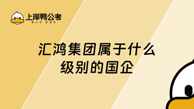 匯鴻集團(tuán)屬于什么級(jí)別的國(guó)企？