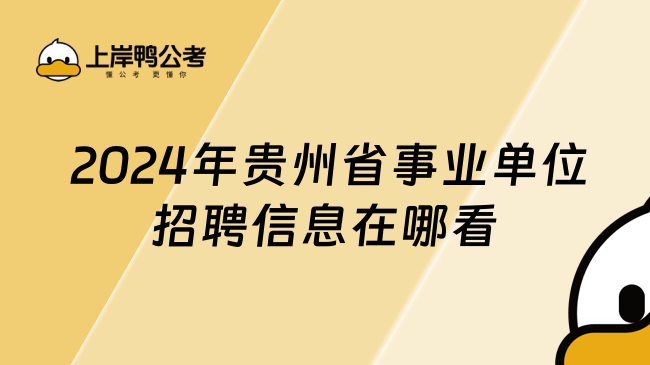  2024年貴州省事業(yè)單位招聘信息在哪看？學(xué)姐帶你了解！