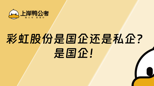 彩虹股份是国企还是私企？是国企！